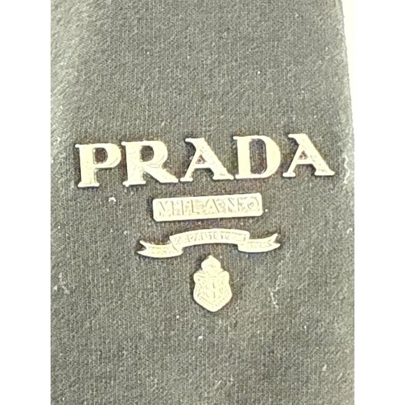 Prada Milano Womens authentic  Zip-Up Hoodie Leather Accents Black Size M fleece - Picture 4 of 12